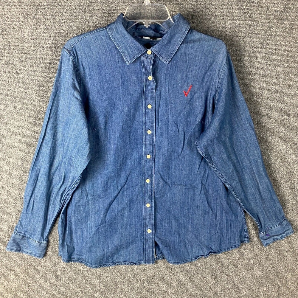 Doc &‎ Amelia Button Up Top Women's 2XW Long Sleeve Cotton Adults